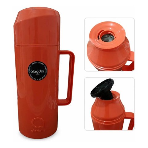 Garrafa Térmica Aladdin Massima 1L Rolha para Café e Chá Laranja