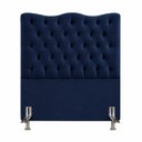 Ver imagem 1 de Cabeceira Espanha Solteiro Estofada Capitonê 90 cm Suede:Azul