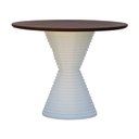 Ver imagem 1 de Mesa de Jantar Apollo Tampo Redondo Ø120 Branco/Amêndoa