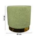 Ver imagem 2 de Puff Decorativo Redondo Base Dourada Lara Bouclê Verde 40 Cm M02 - D'rossi