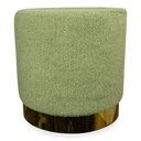 Ver imagem 1 de Puff Decorativo Redondo Base Dourada Lara Bouclê Verde 40 Cm M02 - D'rossi