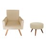 Poltrona Decor Nina Retro com Puff Suede Bege - 2
