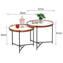 Ver imagem 6 de Jogo Mesa Centro Apoio Ambiente Sala Estar Casa Canto Sofá Redonda Pequena Rustico Madecor Branco