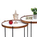 Ver imagem 3 de Jogo Mesa Centro Apoio Ambiente Sala Estar Casa Canto Sofá Redonda Pequena Rustico Madecor Branco