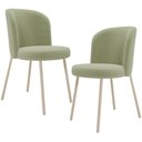 Ver imagem 1 de Kit 02 Cadeiras para Sala de Jantar Cozinha Estofada Gavi Arena L02 Bouclê Oliva - Lyam Decor