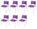 Ver imagem 2 de Cadeira Iso Base Branco Escola, Escritório Violeta Kit 7 Un