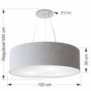 Ver imagem 2 de Lustre Pendente Cilíndrico Md-4381 Cúpula em Tecido 100x30cm Rustico Cinza - Bivolt