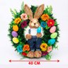 Guirlanda Páscoa Enfeite Arranjo Artesanal Coelho Ovos 40cm - 4