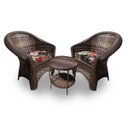 Ver imagem 1 de Conjunto de Poltronas Fibra Sintética Bali - 2 Poltronas + 1 Mesa Centro - Tecido Maui Preto