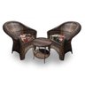 Conjunto de Poltronas Fibra Sintética Bali - 2 Poltronas + 1 Mesa Centro - Tecido Maui Preto - 1