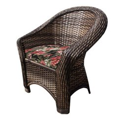 Conjunto de Poltronas Fibra Sintética Bali - 2 Poltronas + 1 Mesa Centro - Tecido Maui Preto - 2