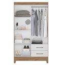 Ver imagem 3 de Guarda Roupa 4 Portas Chile Naturale Branco 952026 Moval