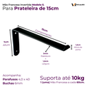 Ver imagem 2 de 12x Suporte Mão Francesa Invertida 15cm Mod. S. Preto