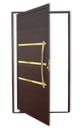 Ver imagem 1 de Porta Pivotante Lamb.Evolution c/Puxador D. Sup.Marrom Corten Dourado 120 Brimak