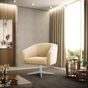 Ver imagem 7 de Cadeira Sala de Jantar Giratória Base Cromada Kit 2 Stella Suede D03 - D'Rossi Cor Bege
