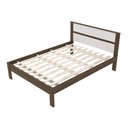 Ver imagem 1 de Cama de Casal Madeira CM8005 Nogal/Branco - Tecno Mobili