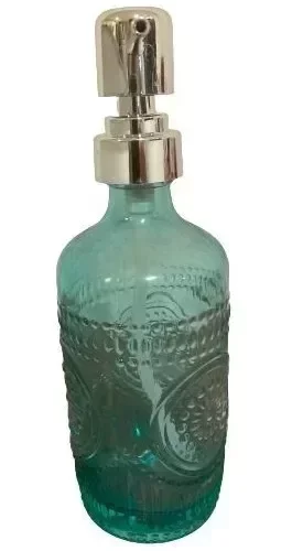 Porta Sabonete e Shampoo Líquido para Banheiro vidro 370ml:Verde - 2