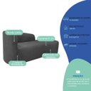 Ver imagem 4 de Kit Divã Recamier Orgânico França 140cm Lado Direito e 2 Poltronas Amore Linho