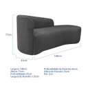 Ver imagem 3 de Kit Divã Recamier Orgânico França 140cm Lado Direito e 2 Poltronas Amore Linho
