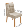 Conjunto de 2 Cadeiras em Madeira Maciça e Estofada Júlia Linho Bege - 4