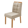 Conjunto de 2 Cadeiras em Madeira Maciça e Estofada Júlia Linho Bege - 2