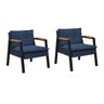 Conjunto de 2 Poltronas Fortaleza Industrial tecido Azul Marinho - 1