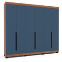 Ver imagem 2 de Roupeiro Casal Madri 6 Portas 4 Gavetas 242x214cm Azul/Freijó 250702