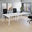 Ver imagem 6 de Escrivaninha 2 Lugares Estação de Trabalho com Pé Industrial Branco Yescasa