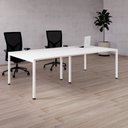Ver imagem 4 de Escrivaninha 2 Lugares Estação de Trabalho com Pé Industrial Branco Yescasa