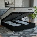 Ver imagem 1 de Cama Box Baú Queen + Colchão Comfort Class Pillow Top Branco/suede Preto