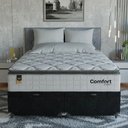 Ver mais imagens de Cama Box Baú Queen + Colchão Comfort Class Pillow Top Branco/suede Preto