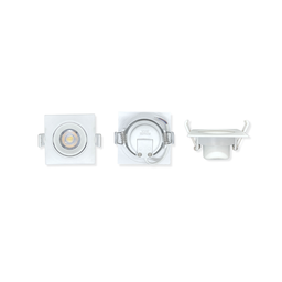 Kit 6 Spots de Embutir Quadrado Led Cob 3W Luz Amarela 3000K - 1