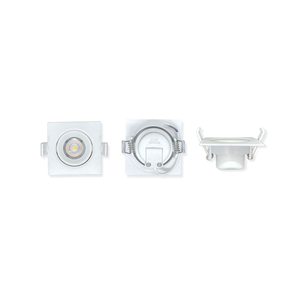 Kit 6 Spots de Embutir Quadrado Led Cob 3W Luz Amarela 3000K