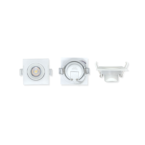 Kit 6 Spots de Embutir Quadrado Led Cob 3W Luz Amarela 3000K