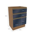 Ver imagem 2 de Balcão 3 Gavetas Kappesberg Celeste 100% Mdf Nogueira-azul Profundo 60cm