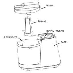 Mini Processador de alimentos Amvox  APR 1001 Red (110V) - 6