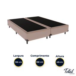 Cama Box Casal Bipartida Suede Bege - 4
