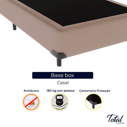 Cama Box Casal Bipartida Suede Bege - 2