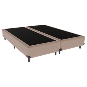 Cama Box Casal Bipartida Suede Bege