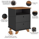 Ver imagem 4 de Gaveteiro para Escritório Home Office 2 Gavetas Diem A02 Freijó Preto - Lyam Decor