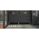 Ver imagem 1 de Gabinete Cozinha Aço 1,94m Premium com 4 Pés Pré-montado:preto