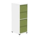 Ver imagem 1 de Armário de Arquivo Oficio 4 Gavetas Pandin 47 Cm (larg) Aço Branco C/ Frente Gaveta Verde C/ Chave