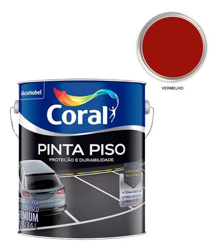 Tinta Pinta Piso Coral 3,6l Cores:vermelho Segurança - 18