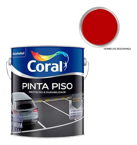 Tinta Pinta Piso Coral 3,6l Cores:vermelho Segurança - 20