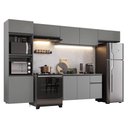 Ver imagem 2 de Armário de Cozinha Completa 340cm Suspensa Cinza Nice Madesa 02