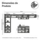 Ver imagem 3 de Armário de Cozinha Completa 340cm Suspensa Cinza Nice Madesa 02