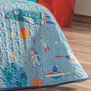 Ver imagem 4 de Kit Colcha Solteiro Infantil Fantasy Dupla Face Microfibra 2 Peças - Astronauta