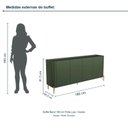Ver imagem 3 de Buffet Bend 180 cm Porta Lisa Incolar Musgo com Pé Dourado