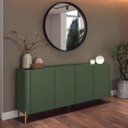 Ver imagem 1 de Buffet Bend 180 cm Porta Lisa Incolar Musgo com Pé Dourado