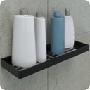 Ver imagem 3 de Kit Porta Sabonete e Shampoo Parede Para Banheiro Preto Plus
